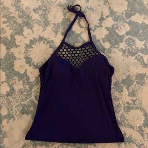 Leilani caged padded tankini swim top L 12